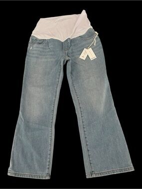 HATCH The Straight Maternity Jeans 30 NWT Over Belly Straight Leg Light Wash